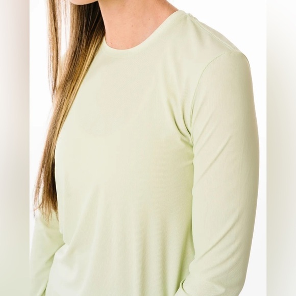 Zyia Active Primo Ribbed Long Sleeve Tee T-Shirt • Pistachio Green • M Medium - Picture 2 of 14